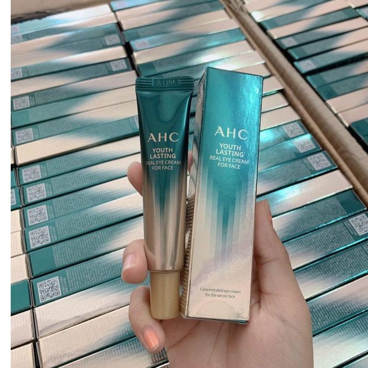 Kem Mắt AHC , Kem Dưỡng Da Mắt AHC Youth Lasting Real Eye Cream For Face - Màu Xanh