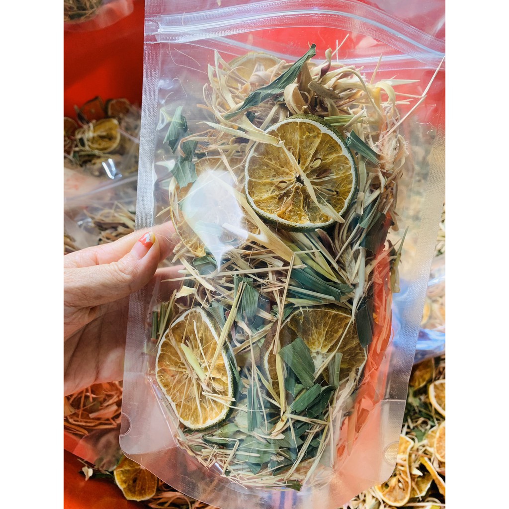 ⛔⛔ Trà Detox Cam Sả Lá Dứa Thảo Mộc Giảm Mỡ Đẹp Da 100g