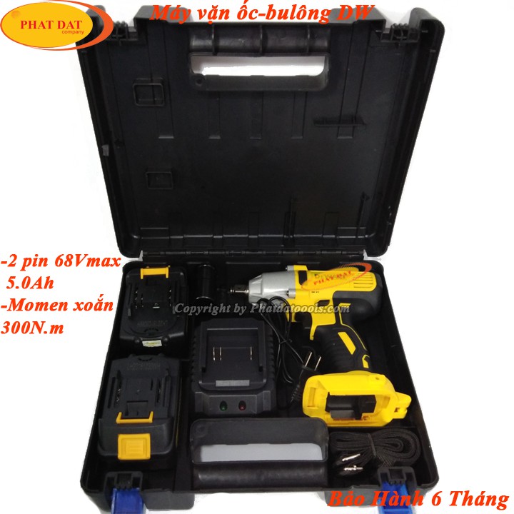 Máy Vặn Mở Ốc Dùng Pin Dewatl 68V 5A.h-2 Pin Li-ion-Bảo Hành 6 Tháng