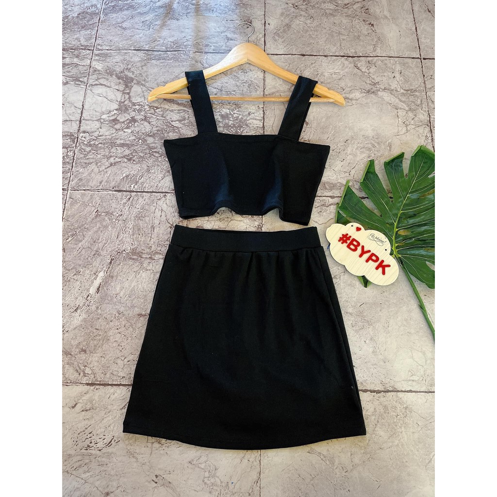 Set Bộ Đồ Nữ Hàng Xưởng VNXK Áo Thun Croptop và Chân Váy Ôm Body Có Lót Quần mặc Hằng Ngày Đi Dạo Chất Lượng Cao Giá Rẻ