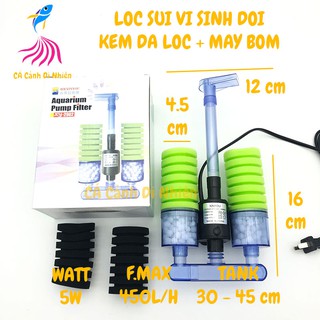 Lọc sủi vi sinh có MÁY BƠM bio bông ĐÔI kèm vật liệu lọc XY2902 xinyou xy-2902