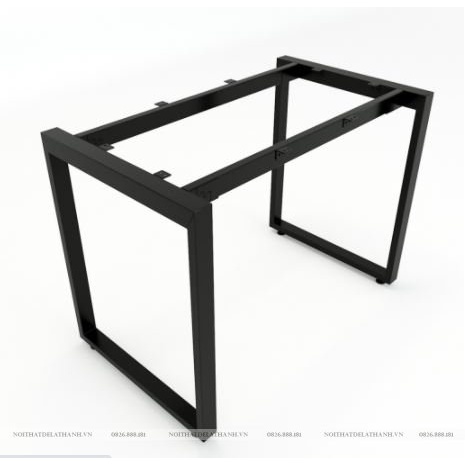 Bàn Chân Sắt Vuông Chữ U, Mặt Gỗ Cao Su Hình Chữ Nhật 60x120cm Chống Nước, Bàn Ăn, Làm Việc, Học Sinh, Văn Phòng