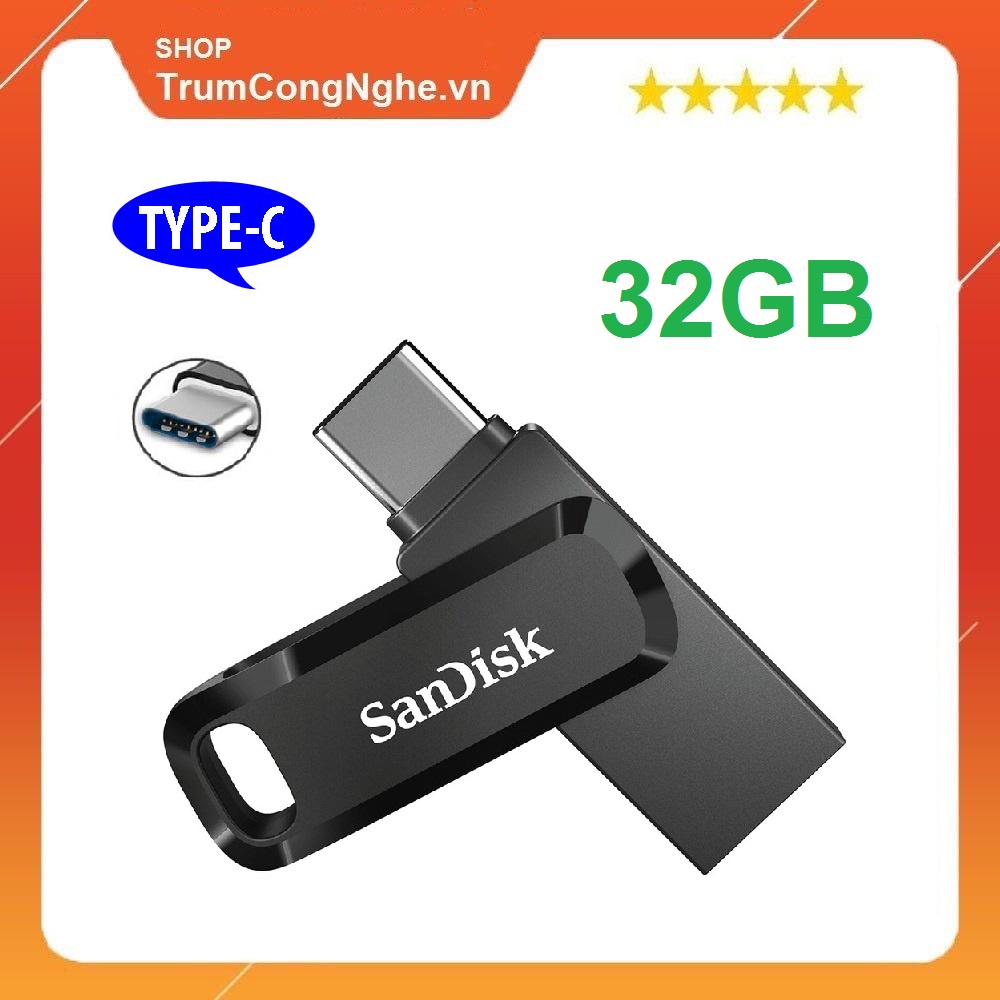 USB OTG 3.1 Gen 1 SanDisk 32GB SDDDC3 Ultra Dual Drive Go USB Type-C upto 150MB/s Tốc Độ Cao