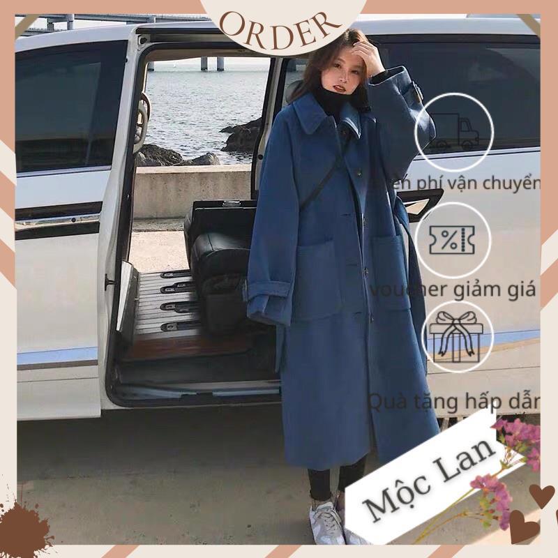 (MộcLan ORDER) Áo dạ nữ dáng dài 2 lớp dày dặn kèm đai phong cách thời trang Hần Quốc (kèm video tự quay) | BigBuy360 - bigbuy360.vn