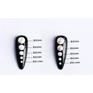 Hạt trai trắng ab - hạt trai nữa - size nhỏ nhí 2mm - trai đi viền móng