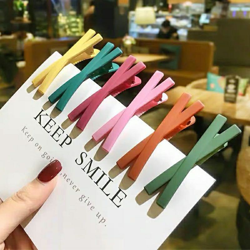 MỚI | KẸP TÓC CHỮ X KIỂU VINTAGE | MÀU TRƠN | VIDEO THẬT | KISS PLAZA