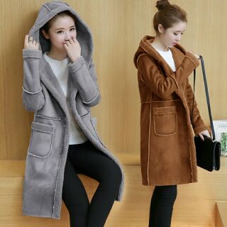 Áo khoác da lộn lông cừu QC