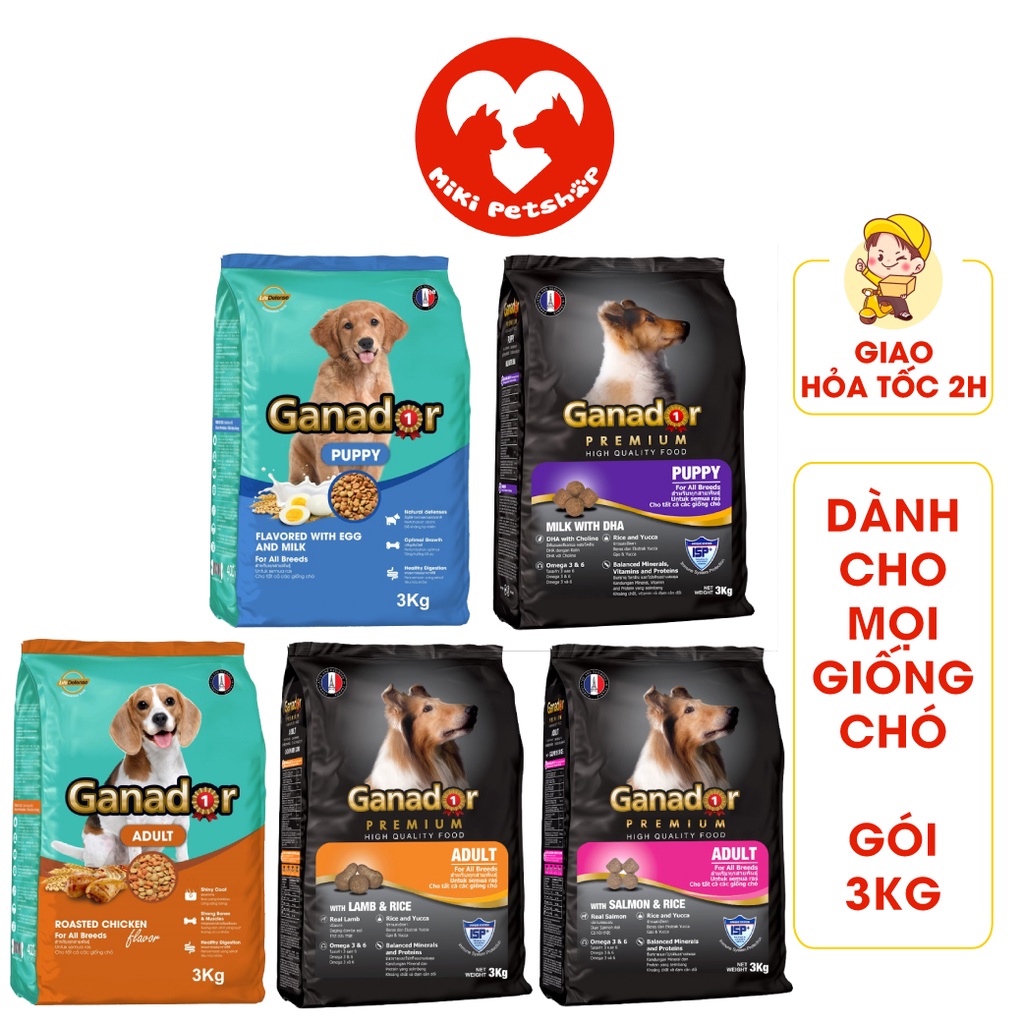 Thức Ăn Hạt Cho Chó Hạt Ganador 3KG Nhiều Vị - Miki Petshop