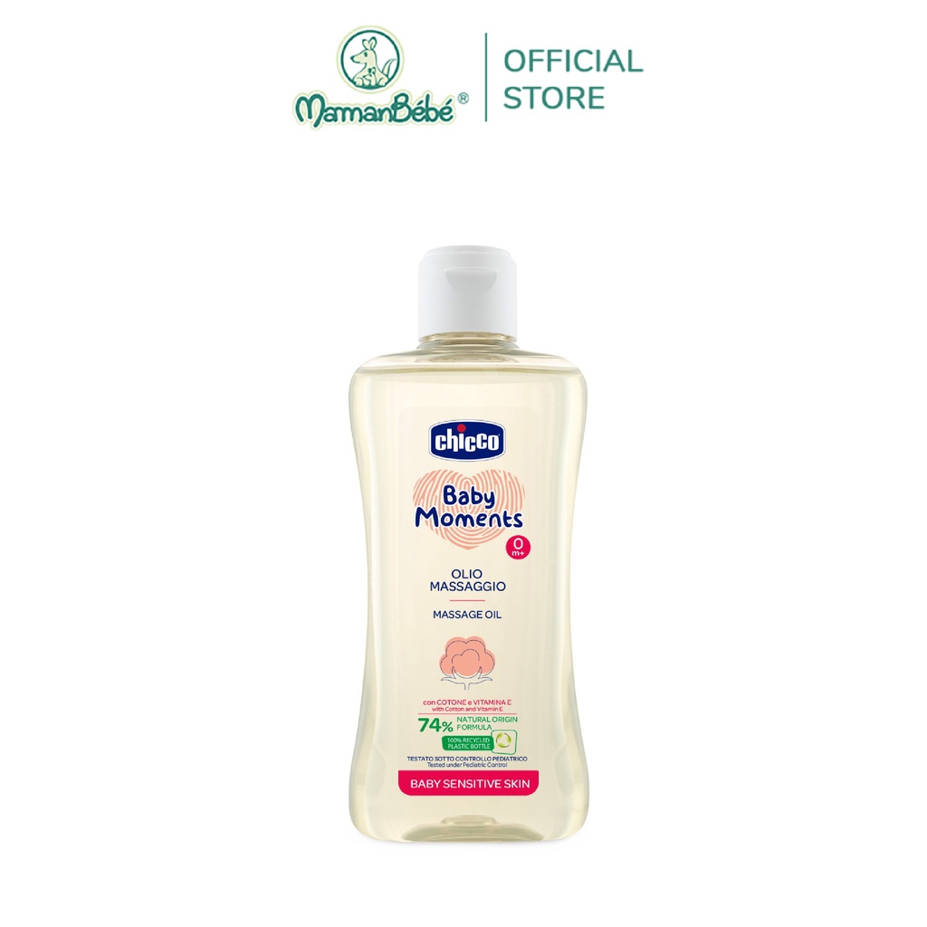 Dầu mát-xa chiết xuất Hạt bông Chicco 0M+ 200ml