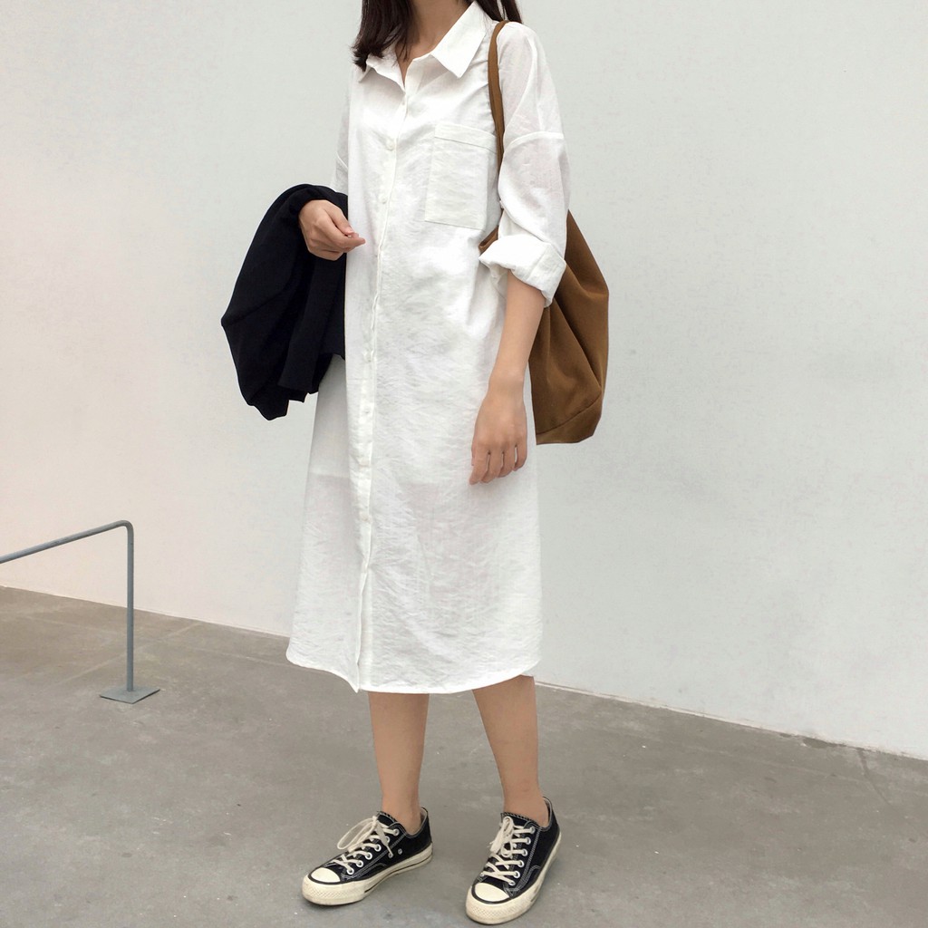 CC District - Váy sơ mi dáng dài Louis Shirt Dress (tặng kèm váy lót thun bên trong) | BigBuy360 - bigbuy360.vn