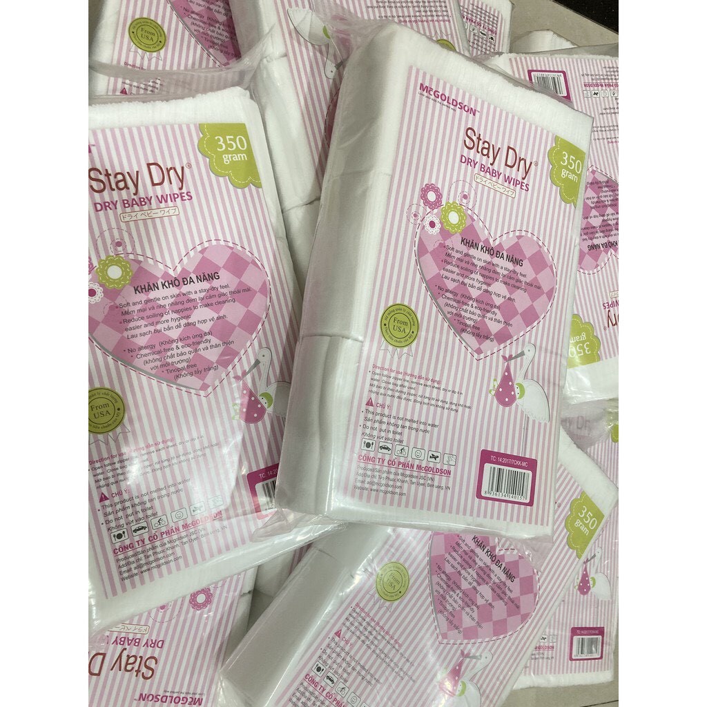 Khăn vải khô đa năng STAY DRY chính hãng 300 tờ