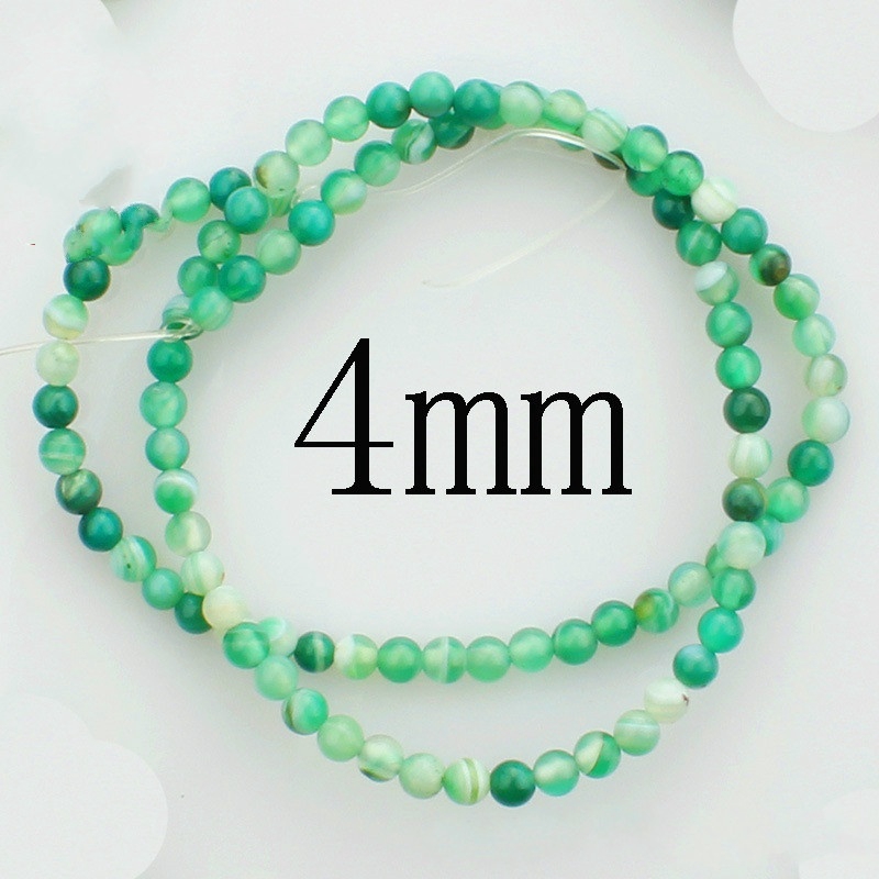 Chuỗi Hạt Đá Mã Não Nhân Tạo Màu Xanh Lá 4-12mm Dùng Làm Đồ Trang Sức Thủ Công