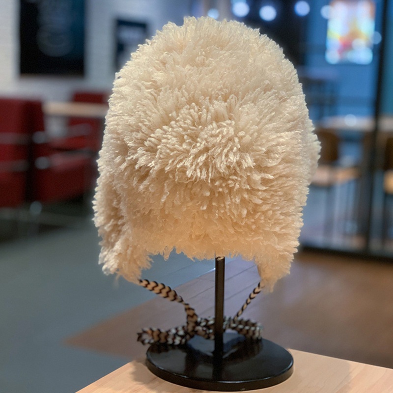 Mũ beanie Dày Buộc Dây Màu Sắc Trơn Thời Trang