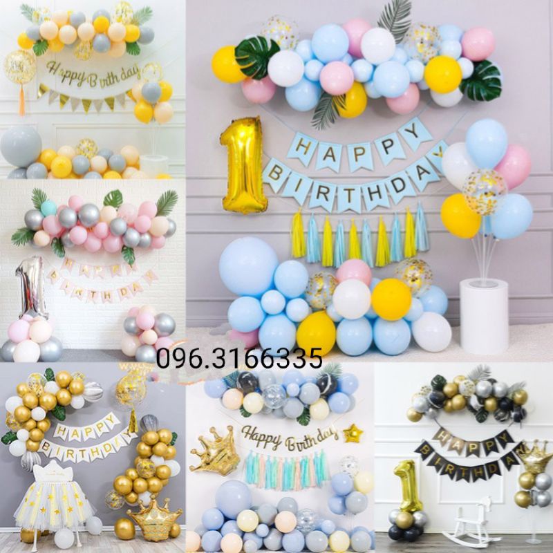 (SÉT Y HÌNH) Gì Cũng Rẻ - COMBO Set Trang Trí Sinh Nhật Cho Bé Trai Bé Gái nhiều mẫu đơn giản dễ làm