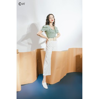 Áo croptop nhún ngực cổ U CCHAT