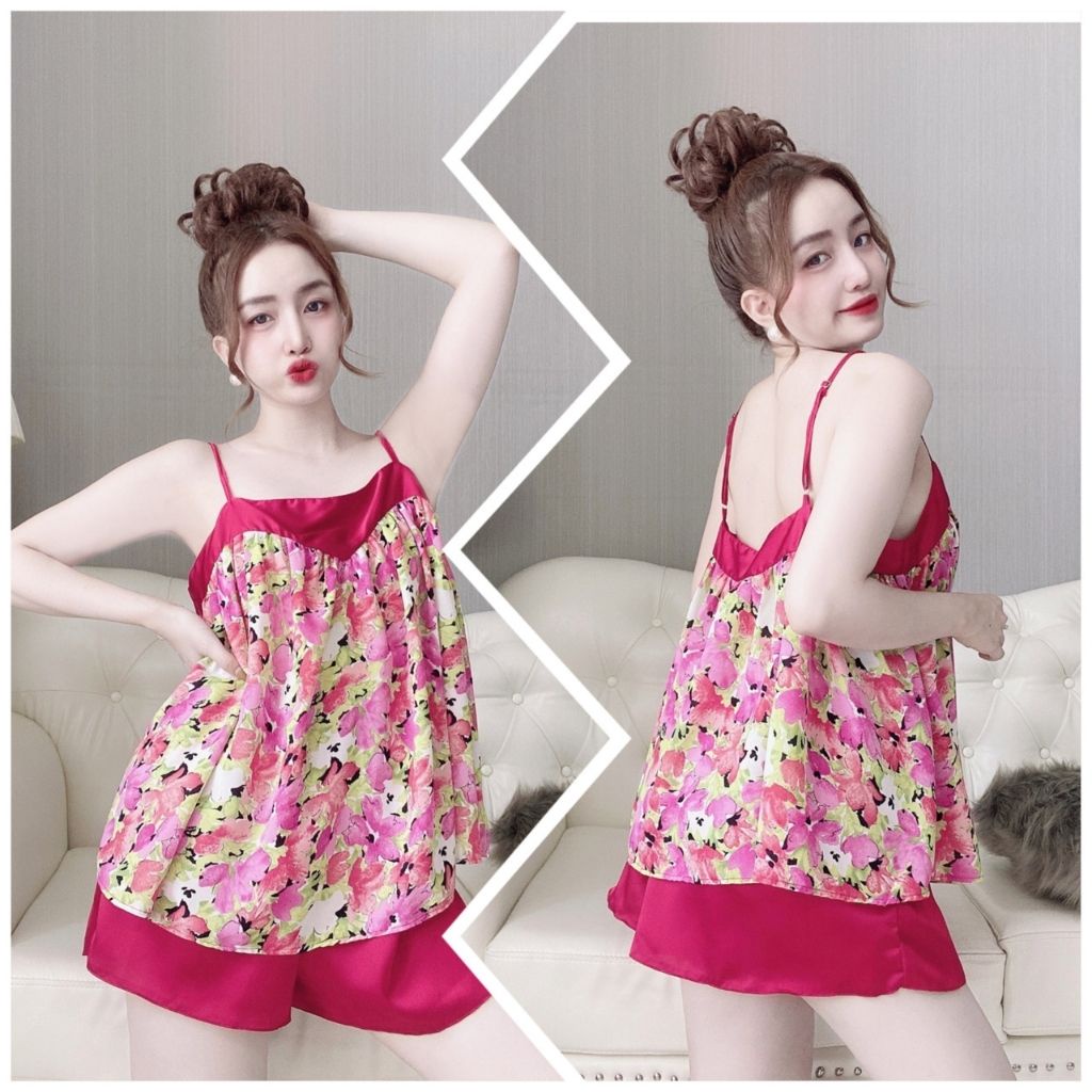 Đồ Ngủ Nữ BIGSIZE Đồ Ngủ Sexy lụa Satin Babydoll cao cấp mềm mại xinh xắn &lt; 62KG