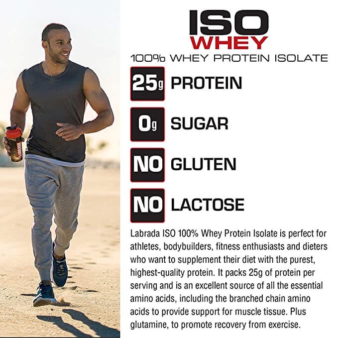 Labrada Iso Whey  - Bổ sung Protein cao cấp, tăng Cơ, Zero Sugar, Zero Cholesterol, No Lactose