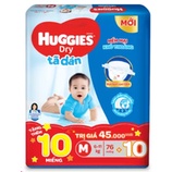 [Thêm miếng] Tã dán Huggies M76 mẫu mới cho bé từ 6 - 11kg