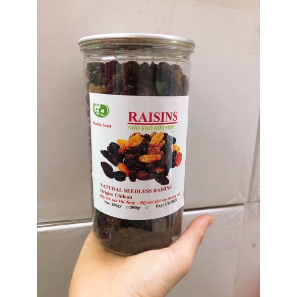 500g Nho khô Chile Mix 3 màu cực ngon Jumbo zise