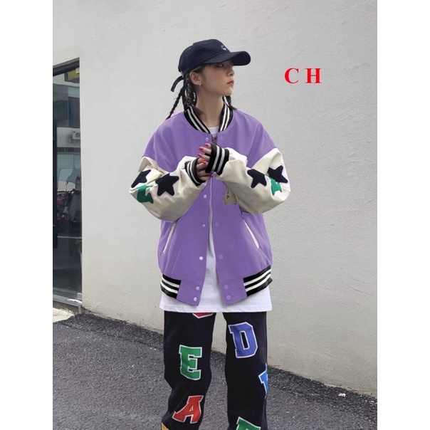 Áo Bomber Nam Nữ N Tay SAO☘️ Chất nỉ cotton tàu dầy đẹp mịn ko xùKhoác nam nữ Unisex thu đôngJacket bóng chày thu đông