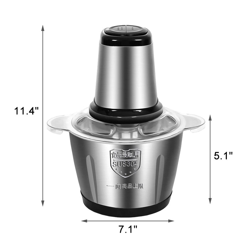 Máy Xay Thịt Cối Inox 4 Lưỡi Đa Năng, 2 Tốc Độ, Công suất 250W- Xay thịt, xay tỏi ới, xay rau củ quả, BẢO HÀNH 12 tháng