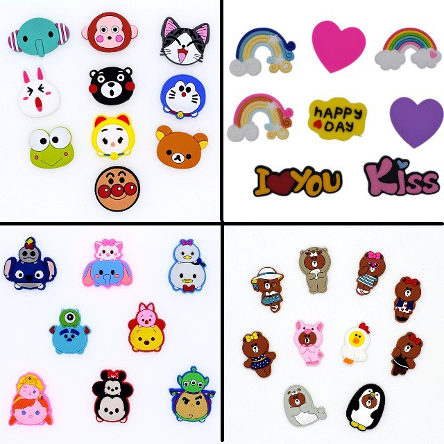 ( Chọn mẫu ) Sticker, Jibbitz, nút gắn dép 2D