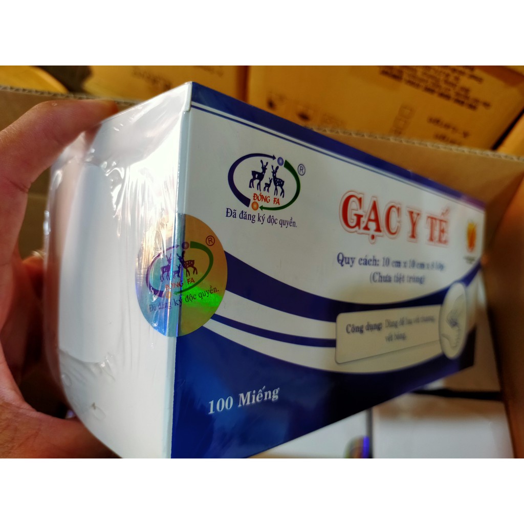 Gạc Y Tế Đông Pha , Gạc Đắp Mặt Nạ SPA ( Kích Thước 10cm x 10cm x 8 lớp )