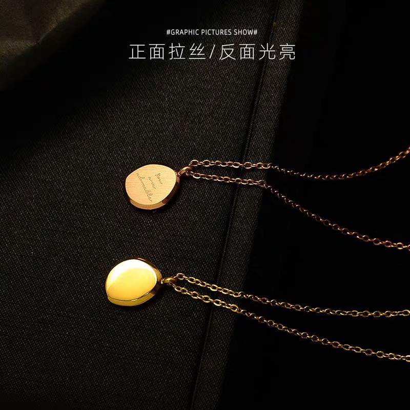 Dây Chuyền Thép Titan Mạ Vàng 18k Không Gây Dị Ứng Thiết Kế Đơn Giản Thời Trang Cho Nữ