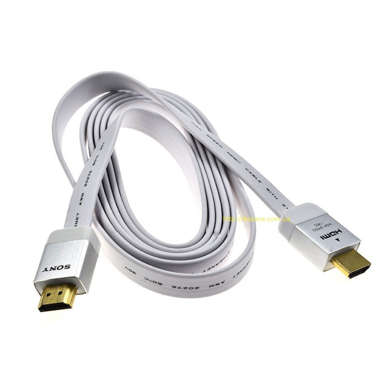 Cáp HDMI Sony dẹt mạ vàng 2 mét hỗ trợ 4K, 3D, ETHERNET, x.v.Color, Ethernet, ARC, Dolby DTS-HD 7.1