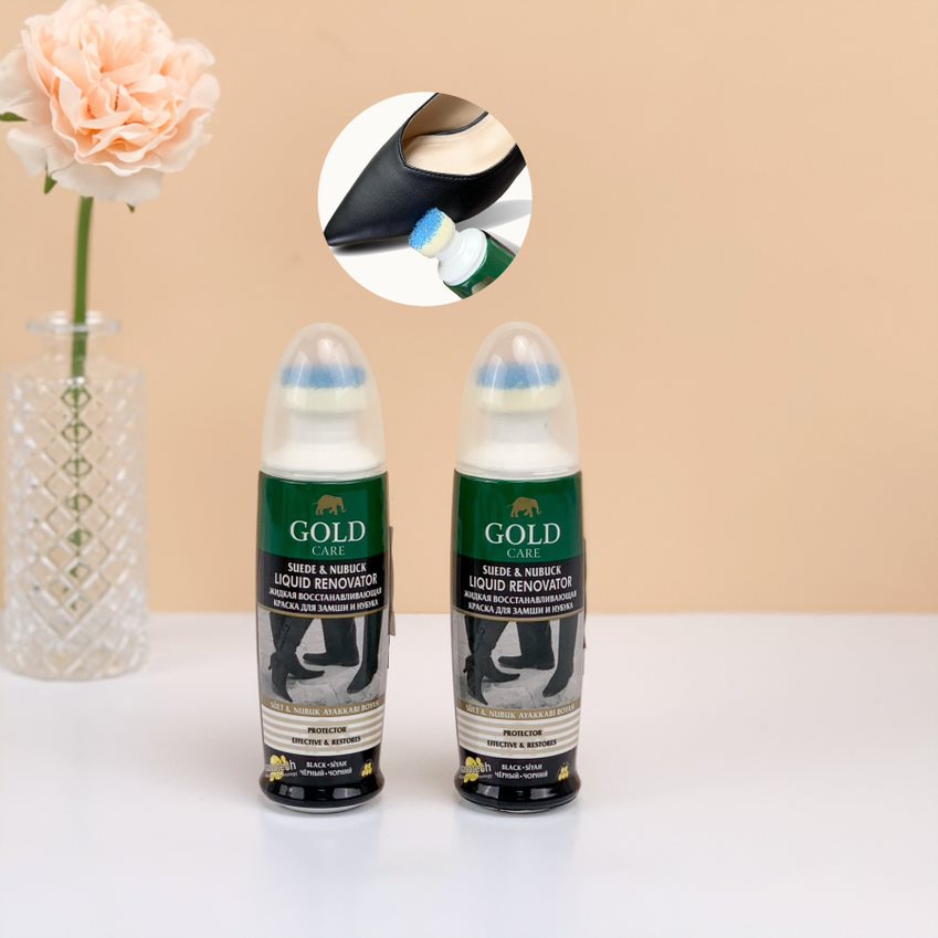 Xi đánh giày đen dạ lộn, túi xách da lộn cao cấp GoldCare - Nhập khẩu Thổ Nhĩ Kỳ
