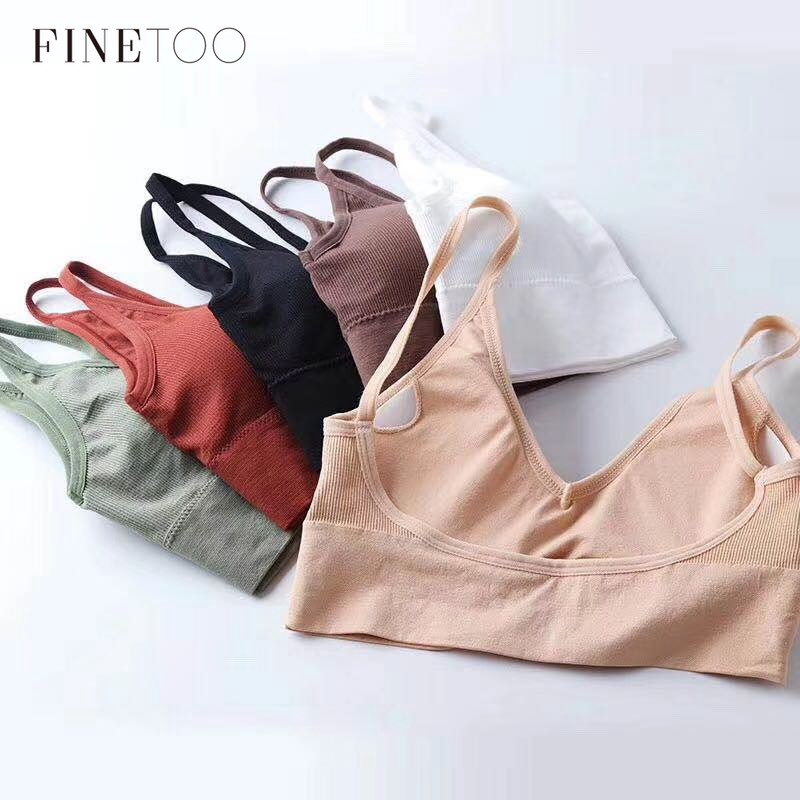 Áo ngực thể thao  mềm mại có thể tháo rời màu  Áo bra nữ hở lưng chữ U hai dây len tăm freesize 40-65kg