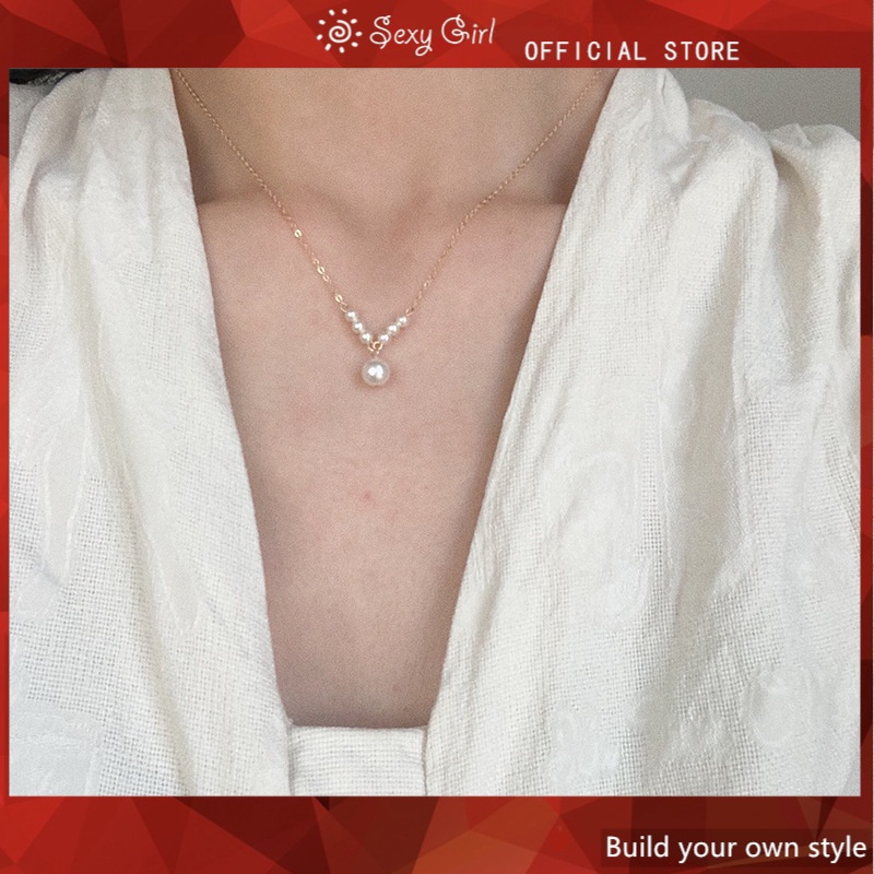 Vòng cổ Ngọc Trai Giả Phong Cách Retro Thời Trang Cho Nữ