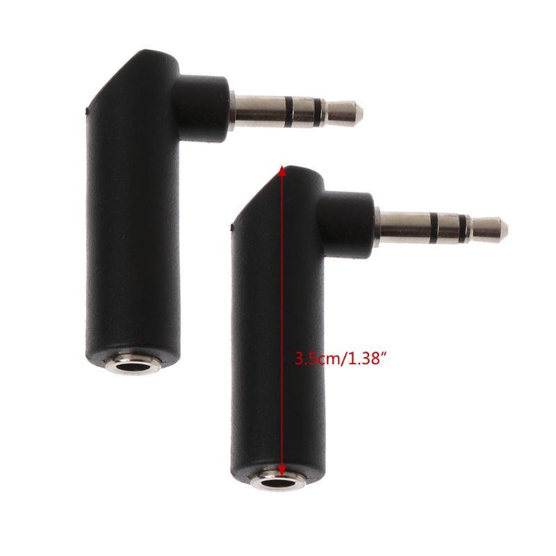 Set 2 Giắc Cắm Tai Nghe 3.5mm 3 Cực 90 Độ Chuyên Dụng