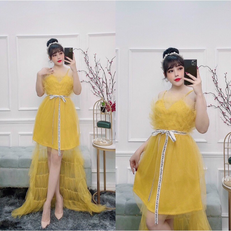 ĐẦM KIM TUYẾN ĐUÔI TÔM NHÚNG TẦNG ( ẢNH THẬT 1000% )