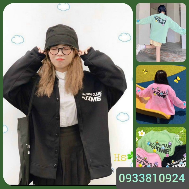 ( giá sỉ ) Áo khoác cardigan nỉ unisex form rộng Self Love, nam nữ ulzzang Wind