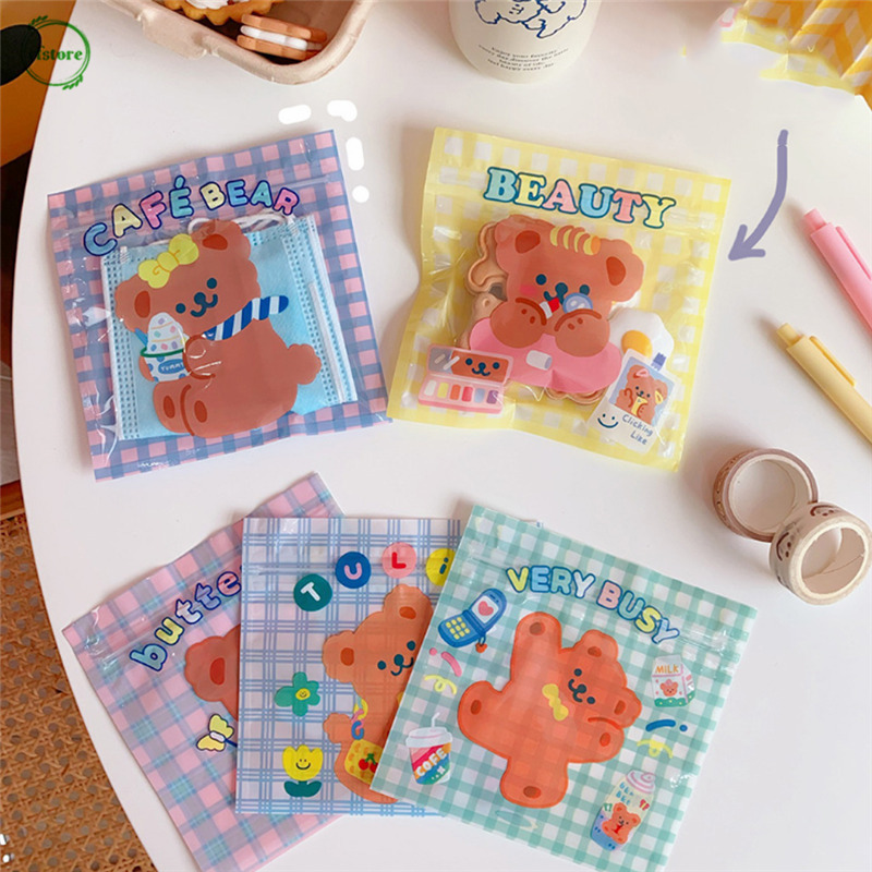CF Cute Bear Travel Accessories Snacks Airtight Bag Girls Food Biscuit Candy Small Size Packet Candy Gift Bag