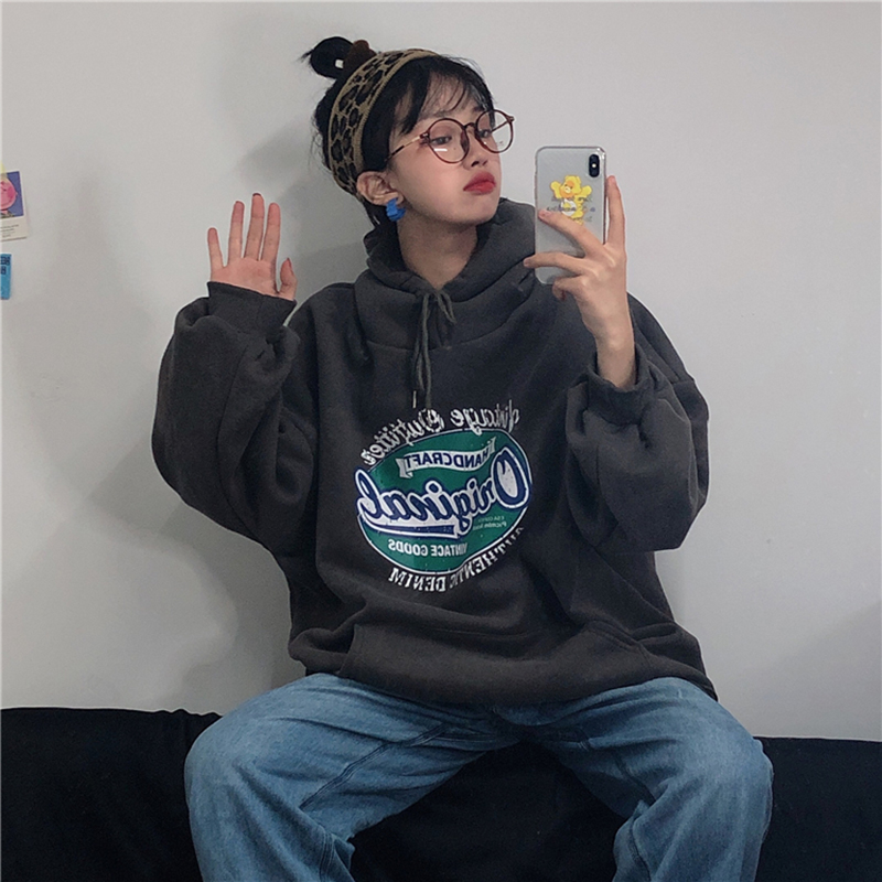 Áo hoodie tay dài dáng suông in họa tiết hoạt hình thời trang Hàn Quốc cho nữ | BigBuy360 - bigbuy360.vn