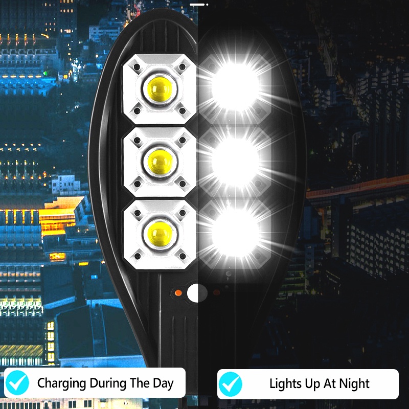 Mới Đèn LED 108COB Cảm Biến Chuyển Động PIR 10000LM Sử Dụng Năng Lượng Mặt Trời Dùng Ngoài Trời