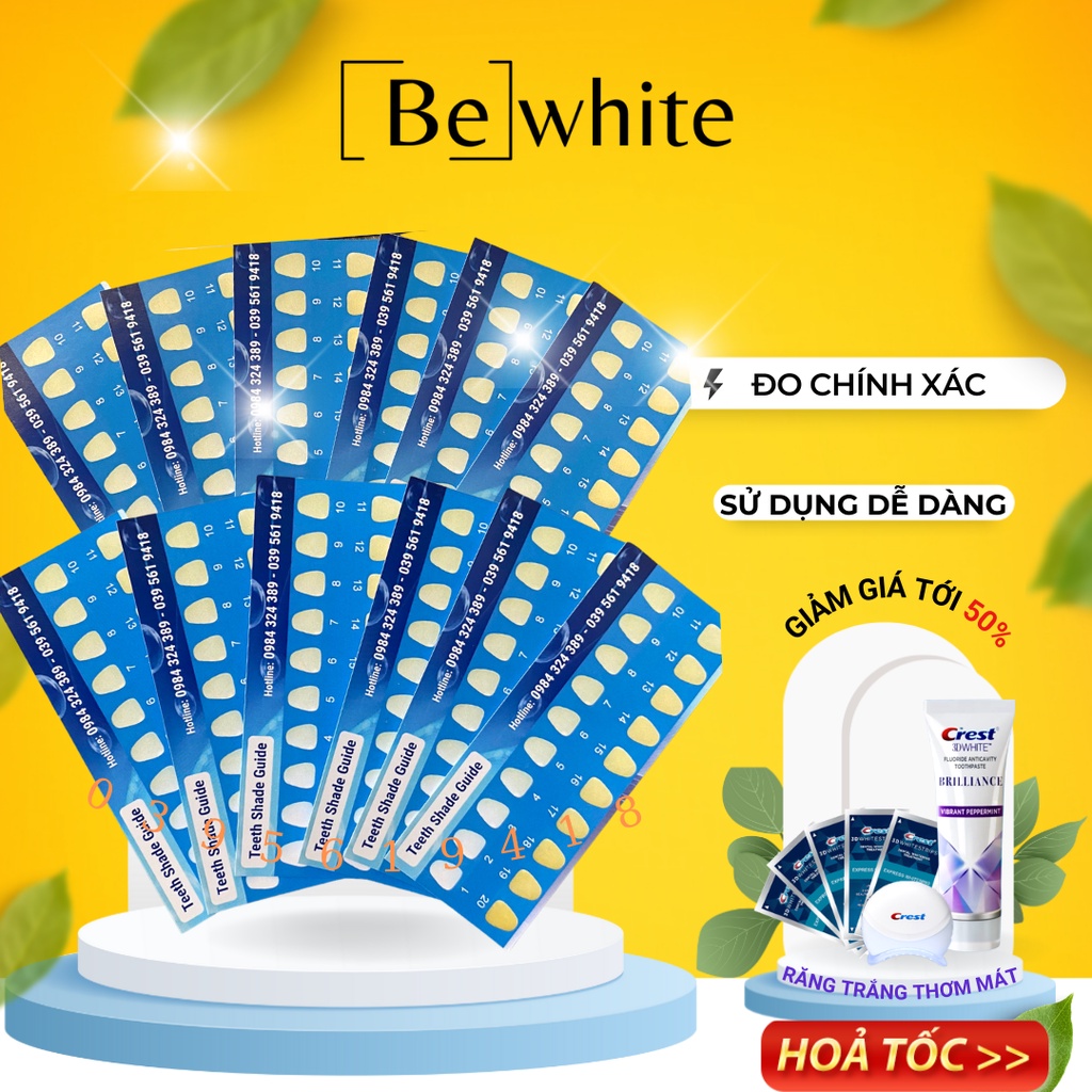 Thang đo độ trắng của răng - Bảng so sánh màu răng kiểm tra độ vàng của răng