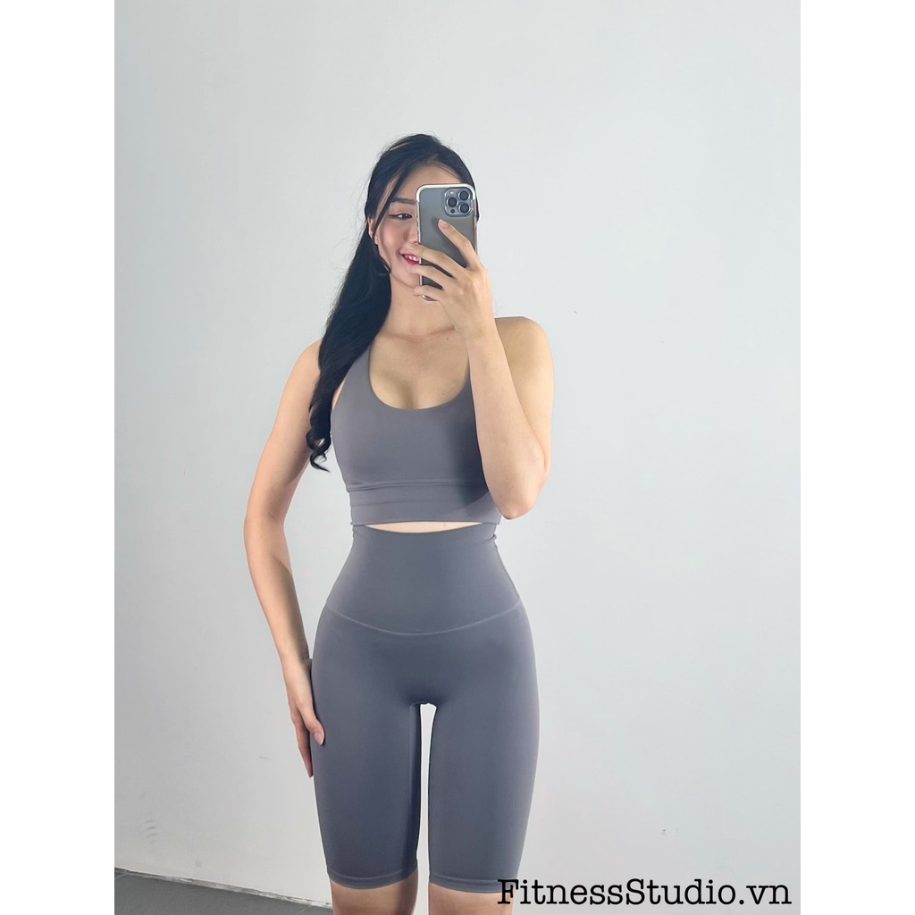 Áo Bra 4 Dây Yoga Nữ Fitness Studio Poly02- A02, Áo tập hàng Lululemon xuất, Chất Vải Thun Poly Thun Mịn Mát Co Giãn Tốt