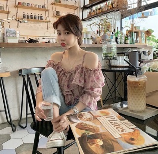 Áo trễ vai hoa [ order ]