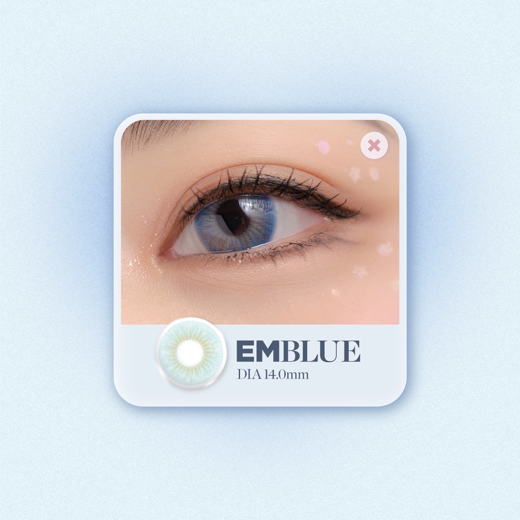 Kính áp tròng LENS NICE EM BLUE - Xanh Dương Ánh Bạc 14,0mm