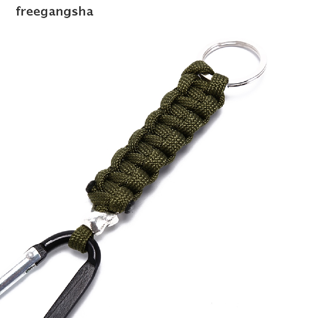 [FREG] paracord keychain outdoor safety survival gear rope keyring carabiner kits FDH