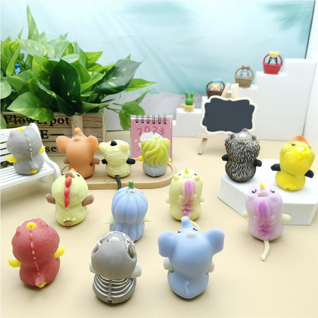 Đồ Chơi Bóp Hình Vịt / Gấu Trúc / Hổ Bằng TPR Mềm Co Giãn Sáng Tạo Giảm Căng Thẳng