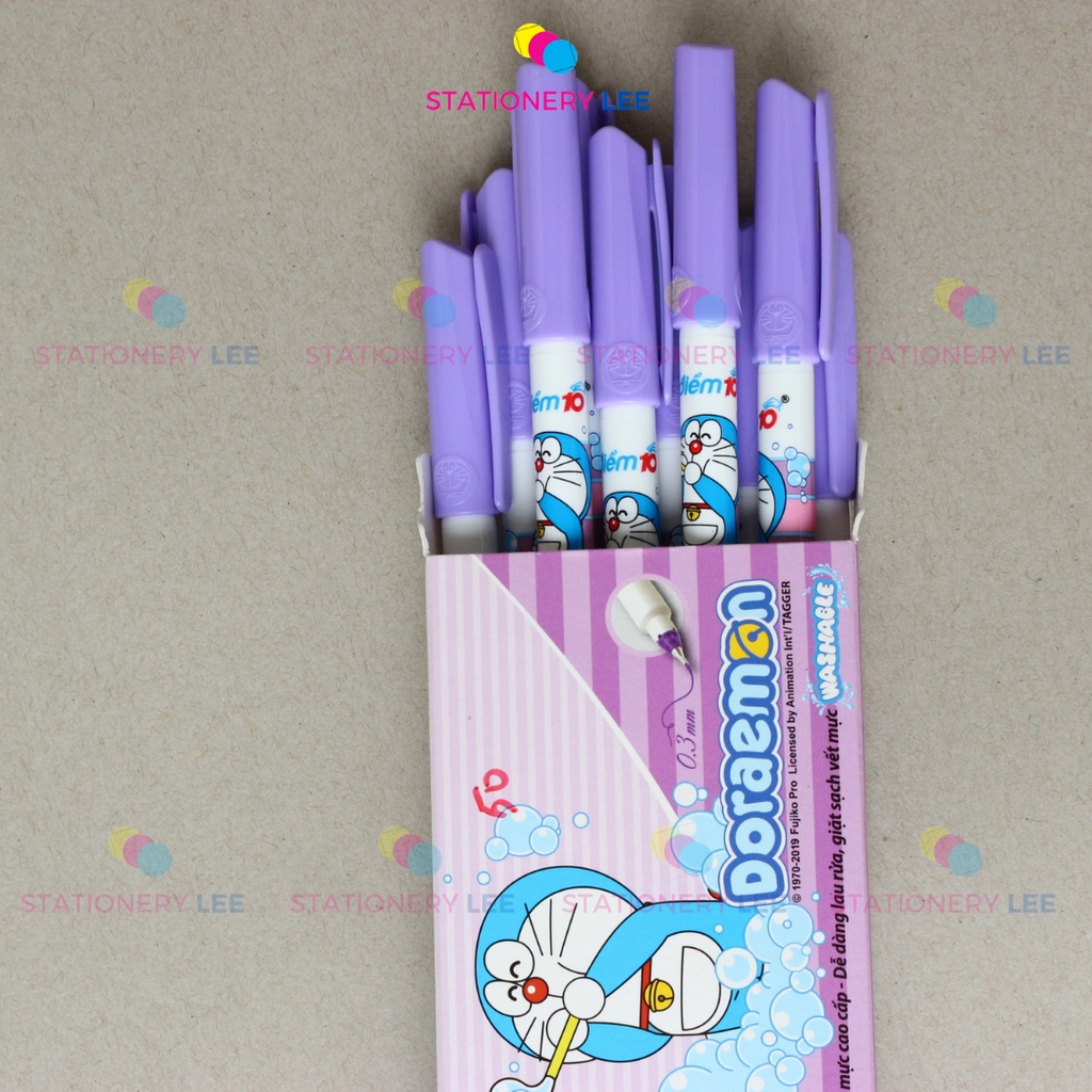 HỘP 10 BÚT DẠ KIM TÍM SẠCH FL-08/ FL-04/ FL-04 Bee bee - Bút dạ kim mực tím