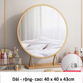 Gương trang điểm để bàn rộng 40cm không đèn LED, Gương để bàn trang điểm decor phòng ngủ