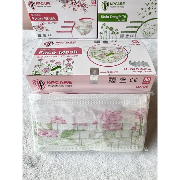 Khẩu trang họa tiết NP Care, 4 lớp kháng khuẩn cao cấp