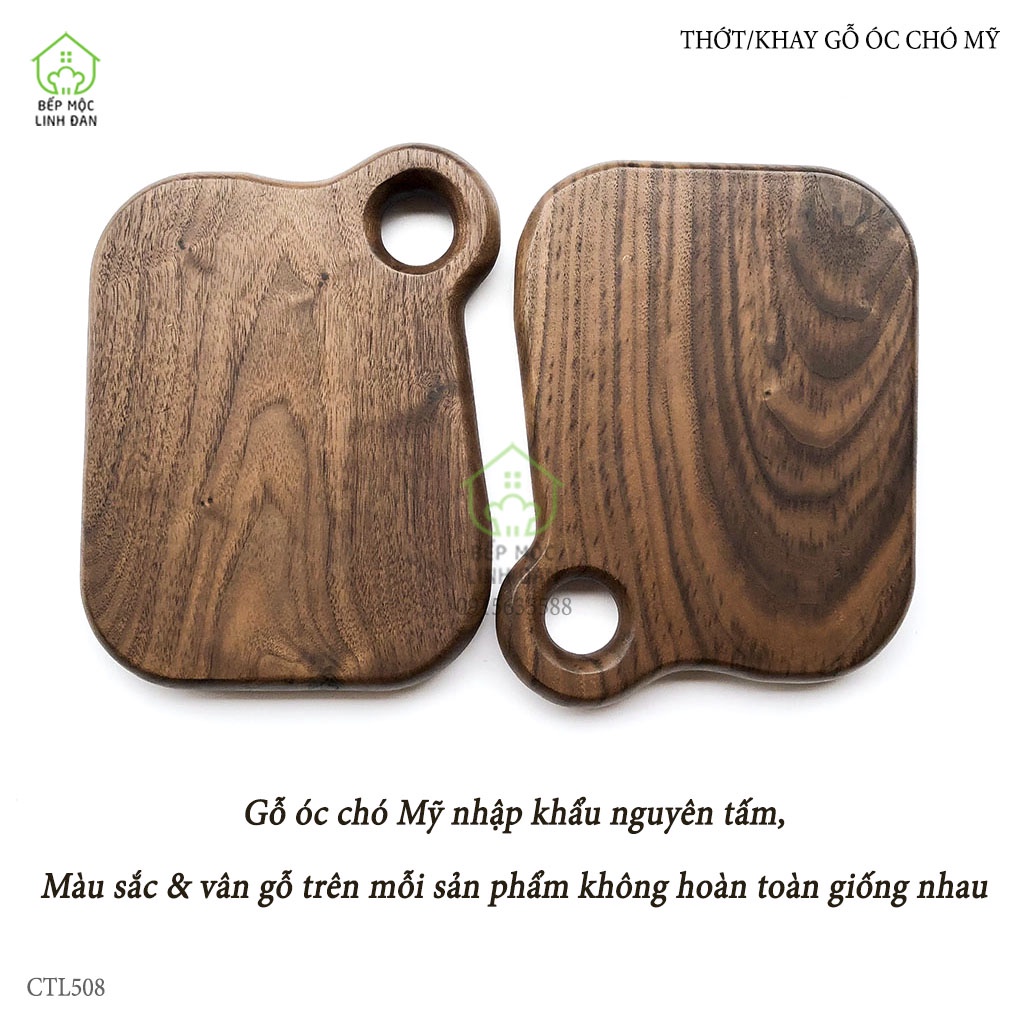 [Mã BMBAU50 giảm 10% đơn 99k] Thớt gỗ Óc Chó siêu đẹp, siêu bền (16,5x22cm) Phụ kiện chụp ảnh, bày piza - CTL508