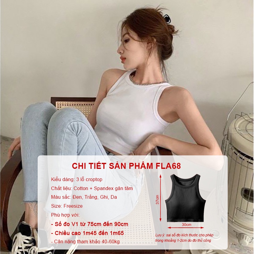 Áo ba lỗ croptop chất thun tăm co giãn 4 chiều ôm form siêu xinh Havana FA08