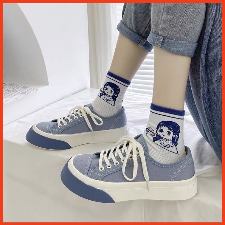 Giày Thể Thao Mẫu Mới Viền Màu Cho Bạn Nữ, Giày Vải Thời Trang Đế Cao Đi Học, Đi Chơi Siêu Đẹp | BigBuy360 - bigbuy360.vn